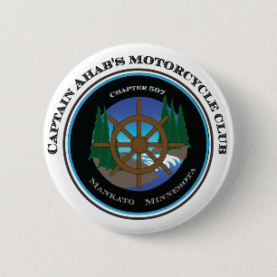 Kapitein Ahab's Motorfieclub Ronde Button 5,7 Cm