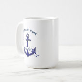 Kapitein Anchor Custom Nautical Koffiemok (Voorkant links)