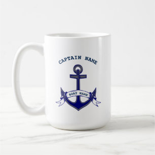 Kapitein Anchor Custom Nautical Koffiemok