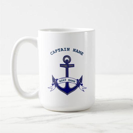 Kapitein Anchor Custom Nautical Koffiemok (Links)
