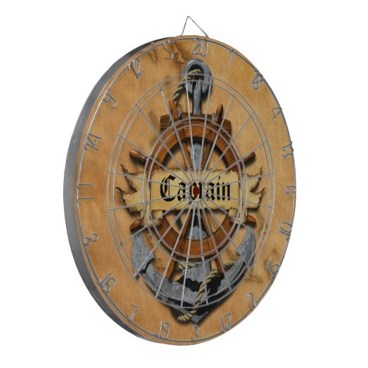 Kapitein Anchor en wiel Dartbord (Voorkant Links)