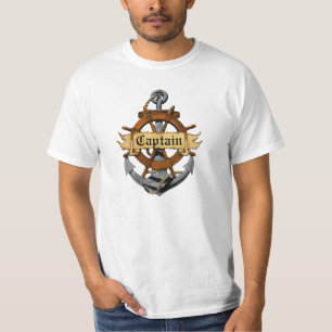 Kapitein Anchor en wiel T-shirt