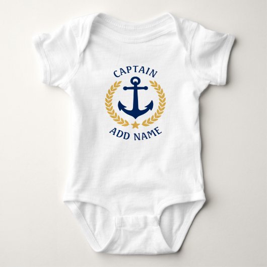 Kapitein Anchor Gold Laurel Leaves Star Romper (Voorkant)