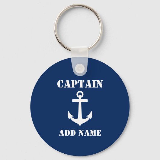 Kapitein Anchor Naam toevoegen of Naam Boat Naam N Sleutelhanger (Voorkant)
