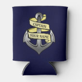 Kapitein Anchor Nautical Zee Aangepaste naam schip Blikjeskoeler (Voorkant)