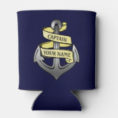 Kapitein Anchor Nautical Zee Aangepaste naam schip Blikjeskoeler (Achterkant)