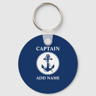 Kapitein Anchor & Rope Naam of Boat Naam toevoegen Sleutelhanger