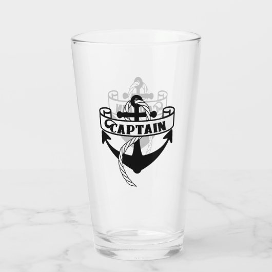 Kapitein Anchor Sailing Rope Nautical Glas (Achterkant)