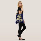 Kapitein Anchor Sailor Nautical | Aangepaste naam Tote Bag (Op model)