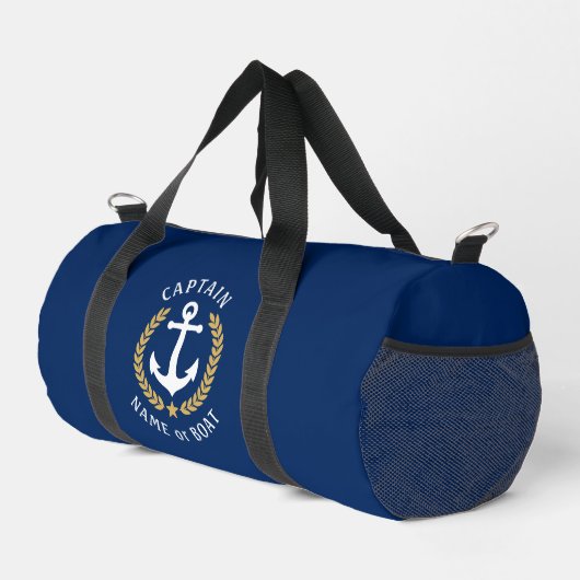 Kapitein Anker Bootnaam Gold Laurel Navy Gym Plunjezak (Rechterhoek)