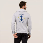 kapitein Boat, gouden sterren grijs Hoodie (Achterkant volledig)