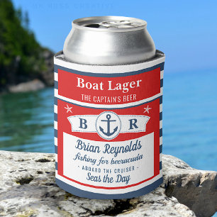 Kapitein Boat Lager Beer Striped Ship Anchor Custo Blikjeskoeler