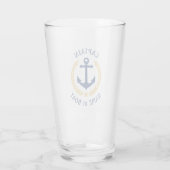 Kapitein Boat Naam Nautical Anchor Gold Laurel Sta Glas (Achterkant)