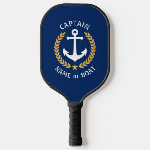 Kapitein Boat Naam Nautical Anchor Gold Laurel Sta Pickleball Paddle