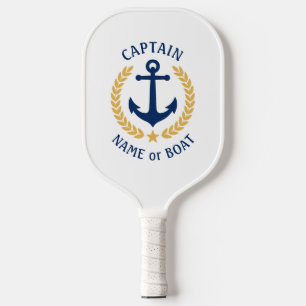 Kapitein Boat Naam Nautical Anchor Gold Laurel Sta Pickleball Paddle