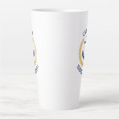 Kapitein Boat Name Anchor Gold Style Laurel Star Latte Mok (Voorkant)
