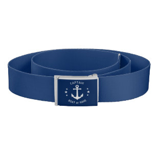 Kapitein Boat Name  Anchor Stars Navy Blue Riem