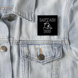 Kapitein Bob (Pirate Ship) Vierkante Button 5,1 Cm