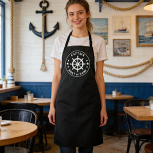 Kapitein Boot of Naam Nautisch Schip Helm Stars Schort