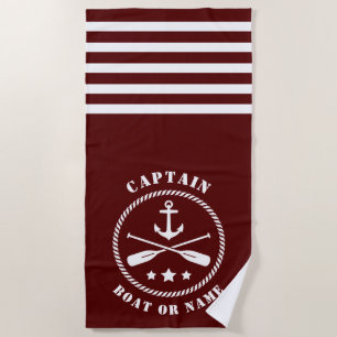 Kapitein Boot of Naam Nautische Anker & Roeispanen Strandlaken