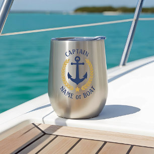 Kapitein Bootnaam Anker Goud Laurier Ster Marine