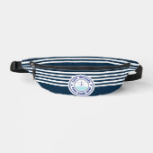 Kapitein Bootnaam Nautisch Anker Blauw wit Heuptasje (Voorkant)