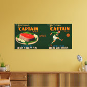 Kapitein Brand Salmon Label Canvas Afdruk (Insitu (Woonkamer))