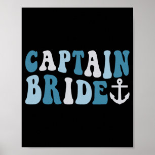 Kapitein Bride Groovy Cruise Nautische Bachelorett Poster