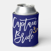 Kapitein Bruid Nautisch Bachelorette Feest Blikjeskoeler (Blikje Voorkant)