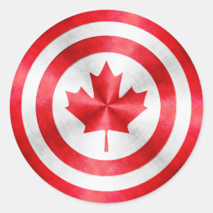 Kapitein Canada Hero Shield Ronde Sticker
