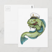 Kapitein Catfish Tattoo Briefkaart (Voorkant / Achterkant)