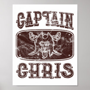  kapitein Chris gepersonaliseerde piraat ponton Poster