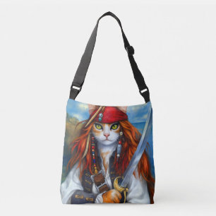 Kapitein Claws van het Azure Zee piratenkat Crossbody Tas