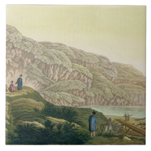 Kapitein Cook (1728-1979) in Alaska tijdens zijn r Tegeltje