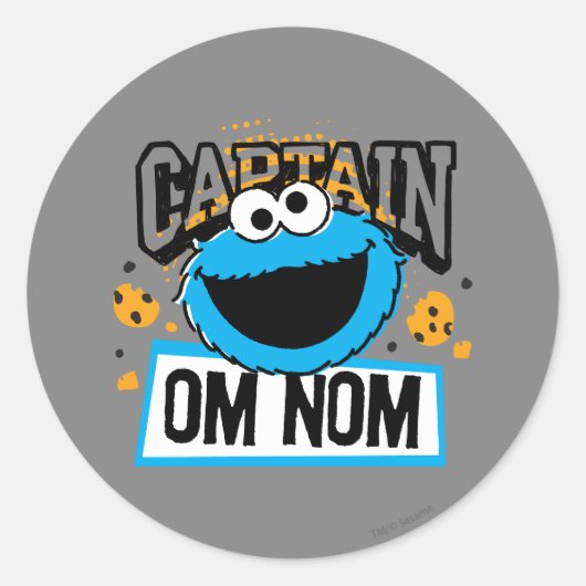 Kapitein Cookie Monster Ronde Sticker (Voorkant)