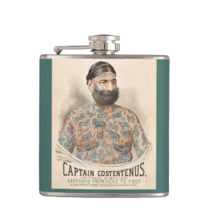 Kapitein Costentenus tatoeëerd man uit 1880 Heupfles