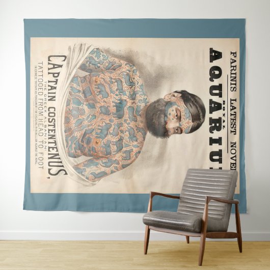 Kapitein Costentenus tatoeëerd man uit 1880 Wandkleed (In Situ (horizontaal))