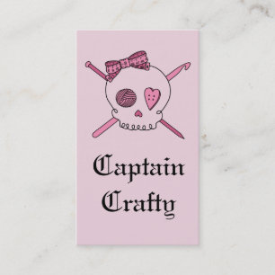 Kapitein Craty Skull & Craft Supplies (roze achter Visitekaartje