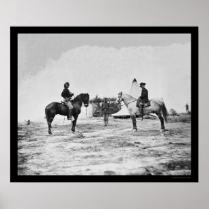 Kapitein Custer en generaal Pleasonton Falmouth 18 Poster