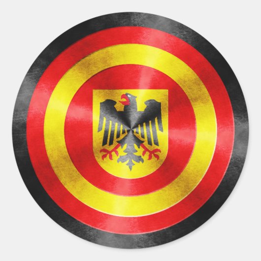 Kapitein Duitsland Hero Shield Ronde Sticker (Voorkant)