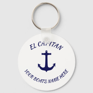 Kapitein El Capitan Blue Anchor met botennaam Sleutelhanger