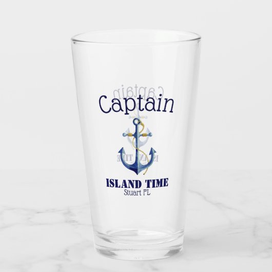 ⚓Kapitein en Bootnaam Authentiek Nautisch Glas (Achterkant)