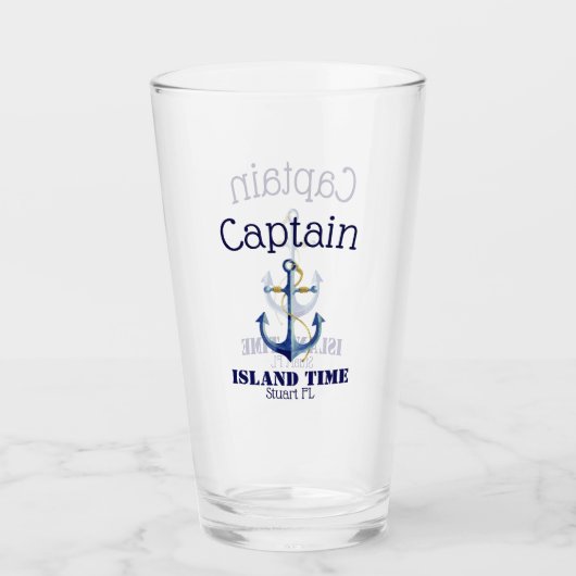 ⚓Kapitein en Bootnaam Authentiek Nautisch Glas (Voorkant)