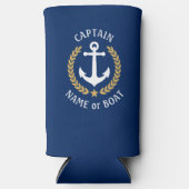Kapitein en uw naam op schip Anchor Gold Laurel Na (Voorkant)