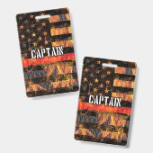 Kapitein Firefighter Vlag Badge (Voor- en achterkant)