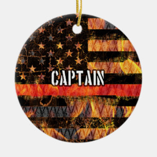 Kapitein Firefighter Vlag Keramisch Ornament