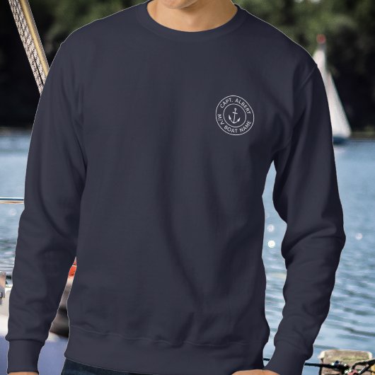 Kapitein, gepersonaliseerd Anchor Logo Sweatshirt