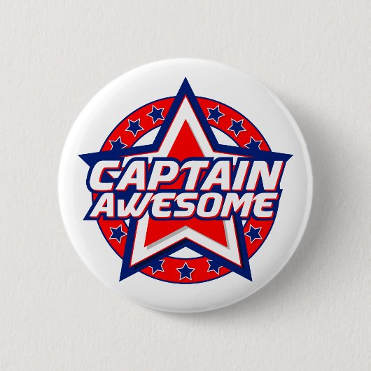 Kapitein Geweldige Ronde Button 5,7 Cm (Voorkant)