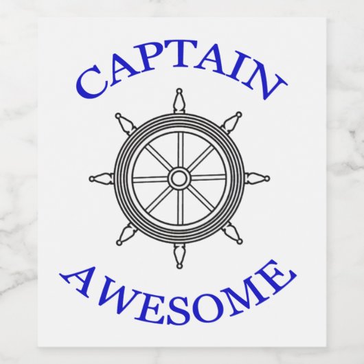 Kapitein Geweldige Wijnlabel Wijn Etiket (Enkel label)