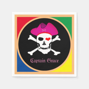 Kapitein "Grace" & Piraten - Schateiland /Meisjes Servet